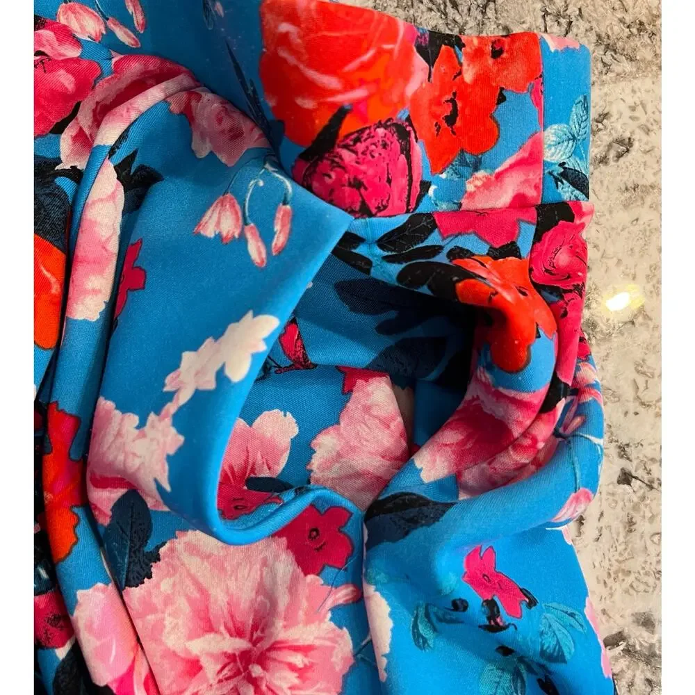 TORRID Mini Scuba Skater Set Women's Plus Size 2 Top Skirt $76 Floral Blue 2X - Picture 5 of 11